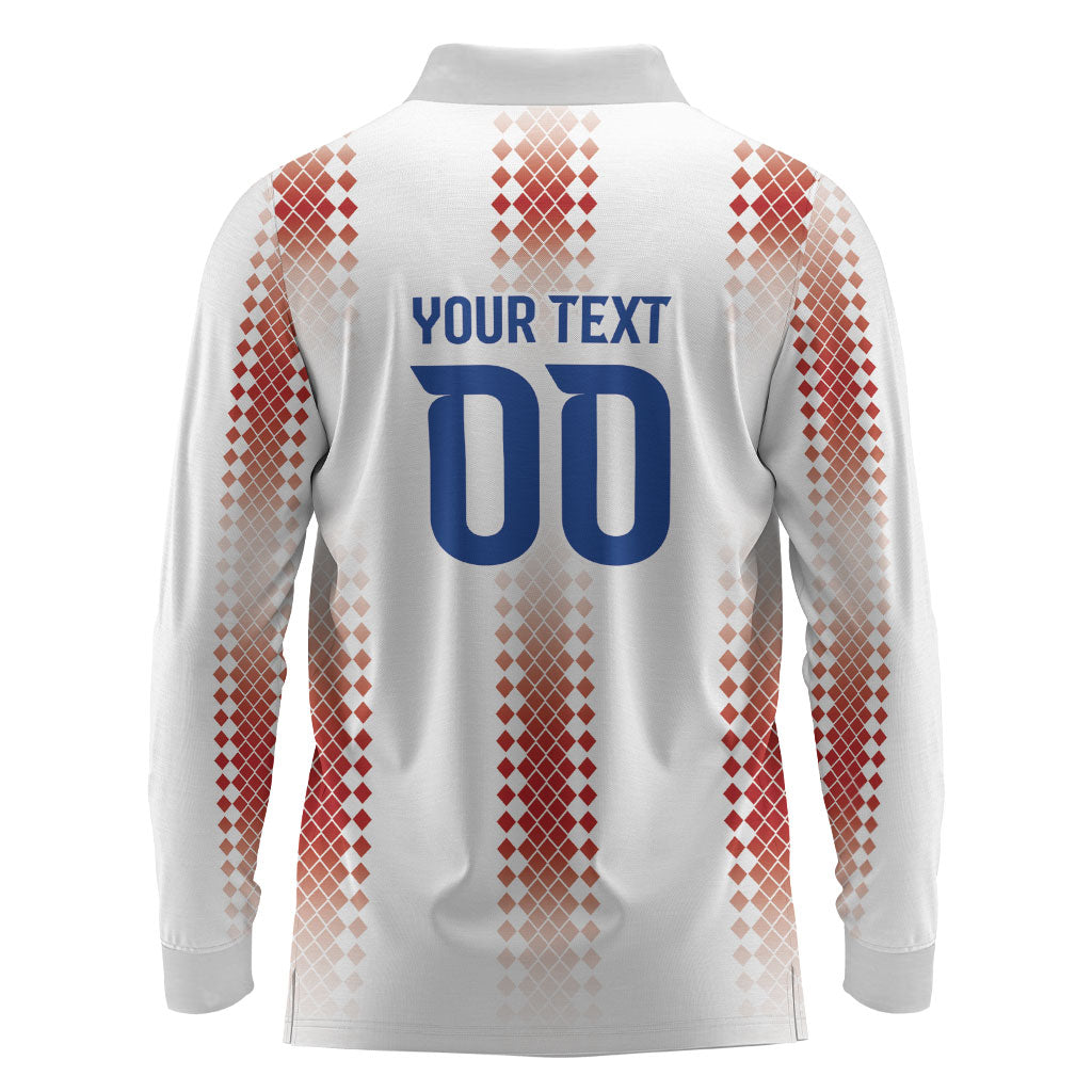Vamos Paraguay Custom Long Sleeve Polo Shirt Ao Po'i Heritage Football Supporter