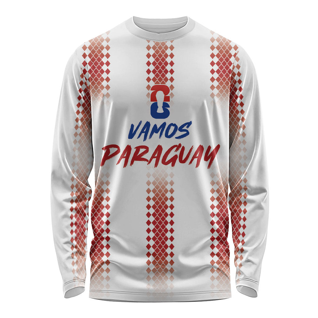 Vamos Paraguay Custom Long Sleeve Shirt Ao Po'i Heritage Football Supporter
