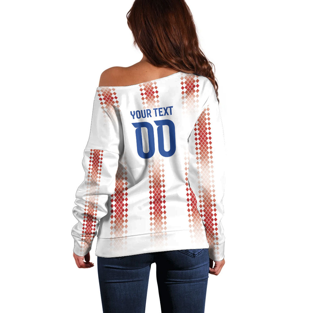 Vamos Paraguay Custom Off Shoulder Sweater Ao Po'i Heritage Football Supporter