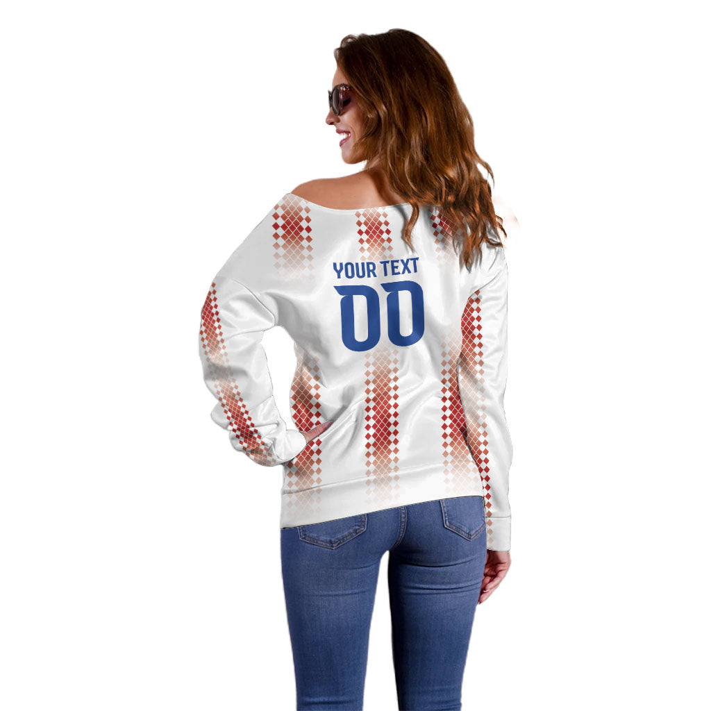 Vamos Paraguay Custom Off Shoulder Sweater Ao Po'i Heritage Football Supporter