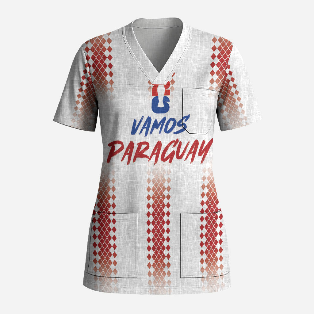 Vamos Paraguay Custom Scrub Top Ao Po'i Heritage Football Supporter
