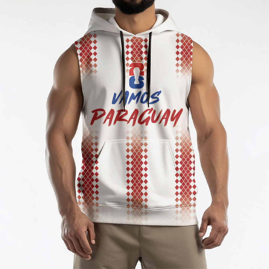 Vamos Paraguay Custom Sleeveless Hoodie Ao Po'i Heritage Football Supporter