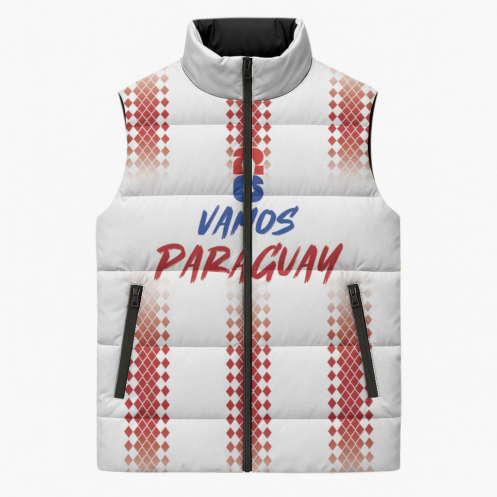 Vamos Paraguay Custom Sleeveless Puffer Jacket Ao Po'i Heritage Football Supporter