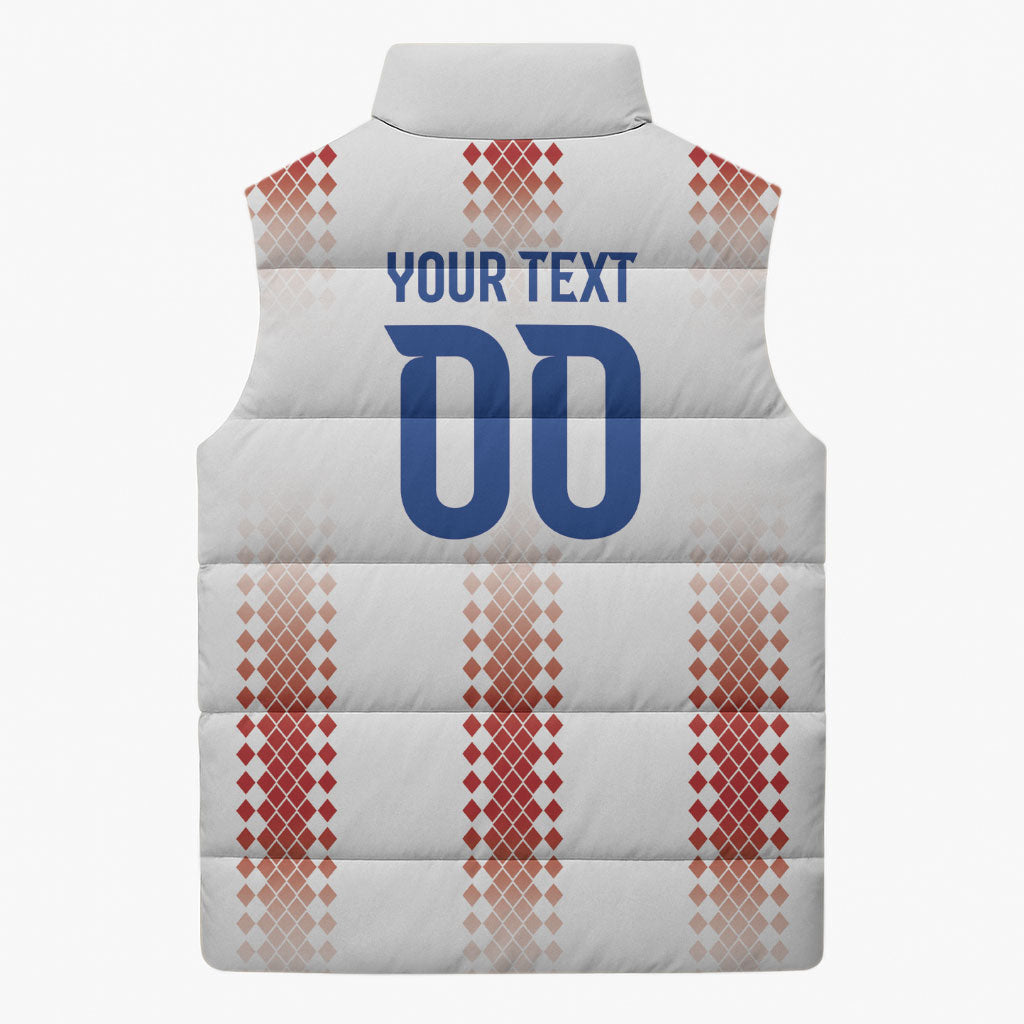 Vamos Paraguay Custom Sleeveless Puffer Jacket Ao Po'i Heritage Football Supporter