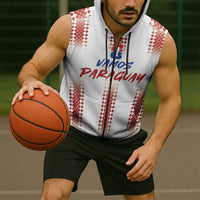 Vamos Paraguay Custom Sleeveless Zip Hoodie Ao Po'i Heritage Football Supporter