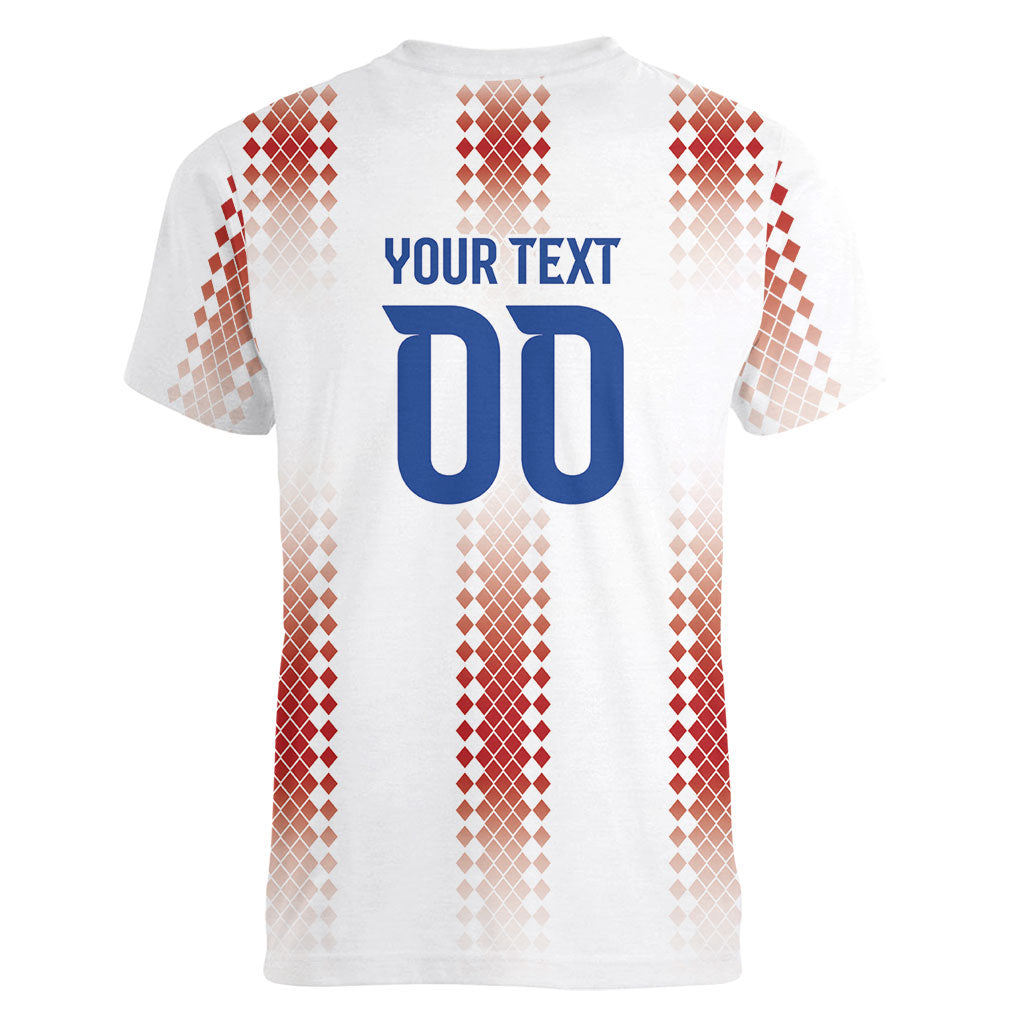Vamos Paraguay Custom Women V-Neck T-Shirt Ao Po'i Heritage Football Supporter
