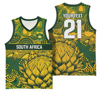 2026 Autumn Rugby Nations South Africa Custom Basketball Jersey Indigenous Tribal Patchwork Motif