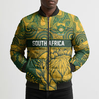 2026 Autumn Rugby Nations South Africa Custom Bomber Puffer Jacket Indigenous Tribal Patchwork Motif