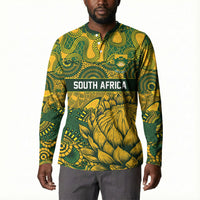 2026 Autumn Rugby Nations South Africa Custom Button Sweatshirt Indigenous Tribal Patchwork Motif