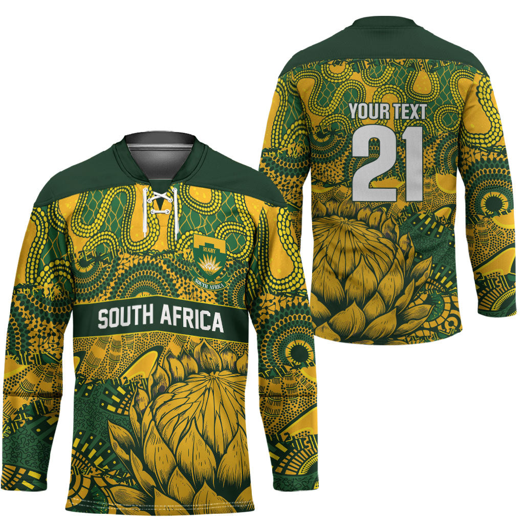 2026 Autumn Rugby Nations South Africa Custom Hockey Jersey Indigenous Tribal Patchwork Motif