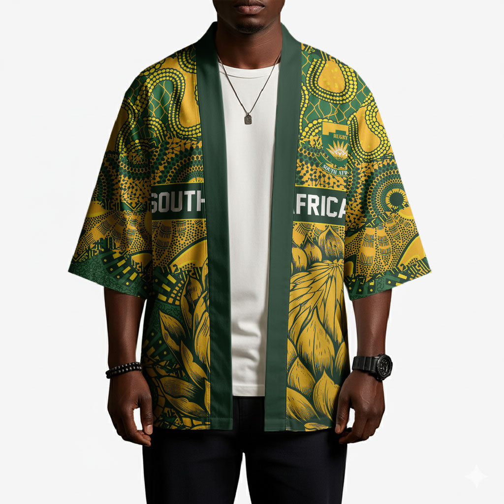 2026 Autumn Rugby Nations South Africa Custom Kimono Indigenous Tribal Patchwork Motif