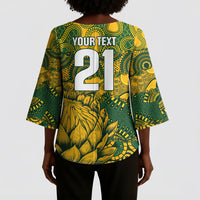 2026 Autumn Rugby Nations South Africa Custom Kimono Sleeve Blouse Indigenous Tribal Patchwork Motif