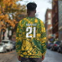 2026 Autumn Rugby Nations South Africa Custom Long Sleeve Shirt Indigenous Tribal Patchwork Motif