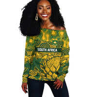 2026 Autumn Rugby Nations South Africa Custom Off Shoulder Sweater Indigenous Tribal Patchwork Motif