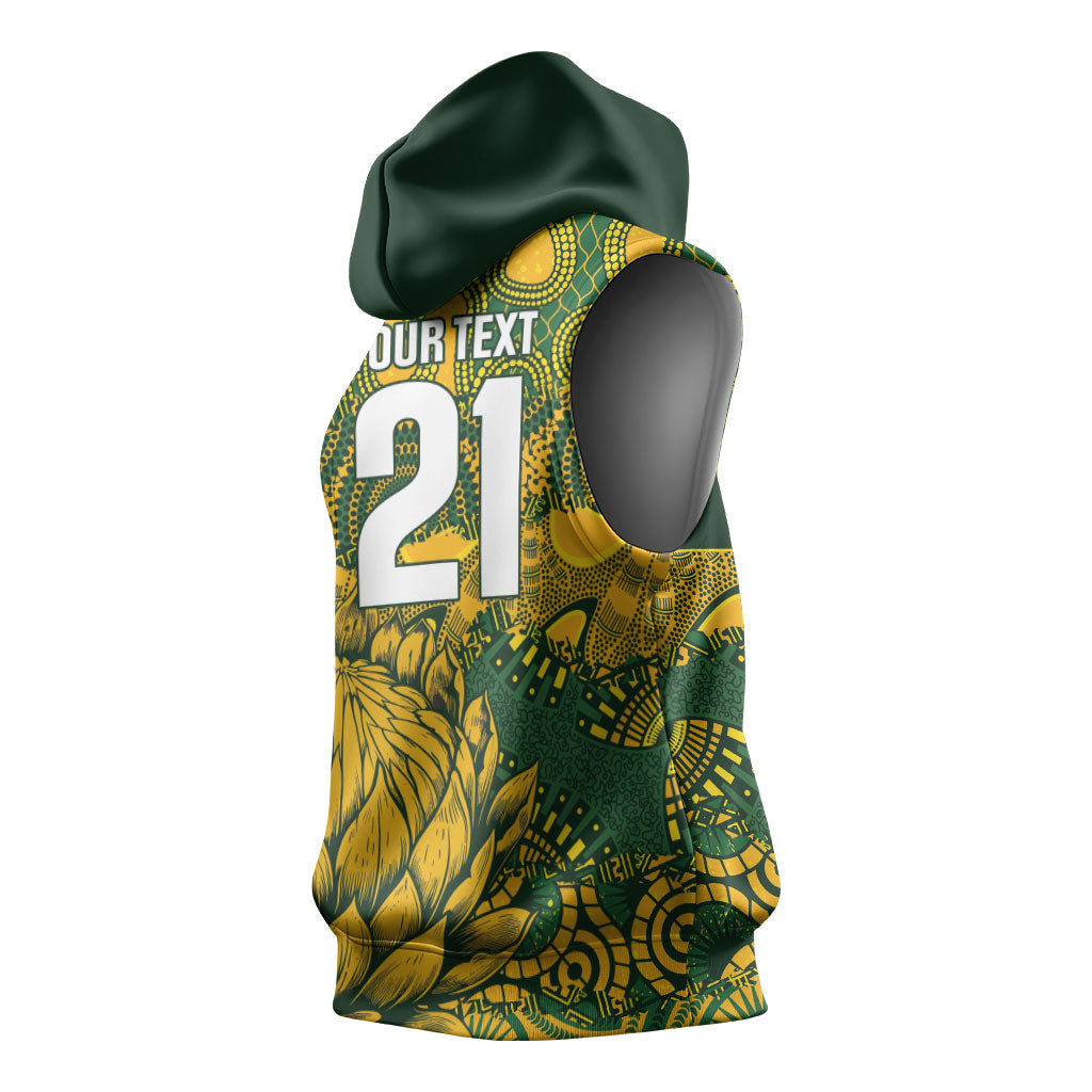 2026 Autumn Rugby Nations South Africa Custom Sleeveless Hoodie Indigenous Tribal Patchwork Motif