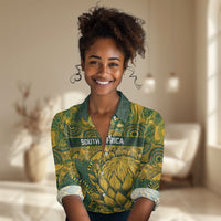 2026 Autumn Rugby Nations South Africa Custom Women Casual Shirt Indigenous Tribal Patchwork Motif