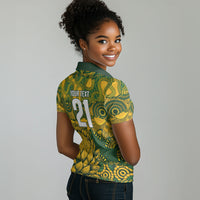 2026 Autumn Rugby Nations South Africa Custom Women Polo Shirt Indigenous Tribal Patchwork Motif