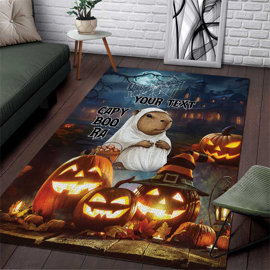 Capy-Boo-Ra Halloween Personalized Area Rug Capybara Funny Spooky Ghost LT9 - Wonder Print Shop