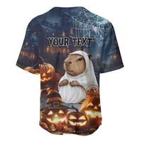Capy-Boo-Ra Halloween Personalized Baseball Jersey Capybara Funny Spooky Ghost LT9 - Wonder Print Shop