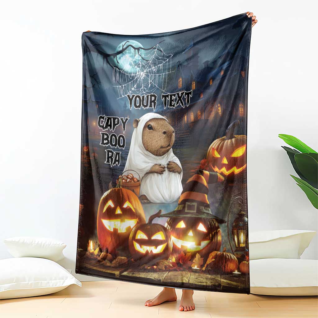 Capy-Boo-Ra Halloween Personalized Blanket Capybara Funny Spooky Ghost