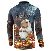 Capy-Boo-Ra Halloween Personalized Button Sweatshirt Capybara Funny Spooky Ghost LT9 - Wonder Print Shop
