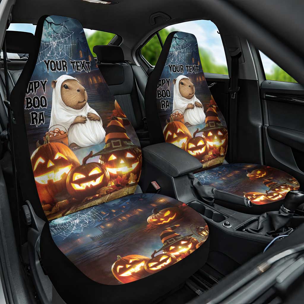 Capy-Boo-Ra Halloween Personalized Car Seat Cover Capybara Funny Spooky Ghost LT9 - Wonder Print Shop