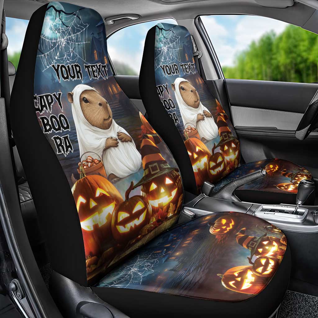 Capy-Boo-Ra Halloween Personalized Car Seat Cover Capybara Funny Spooky Ghost LT9 - Wonder Print Shop