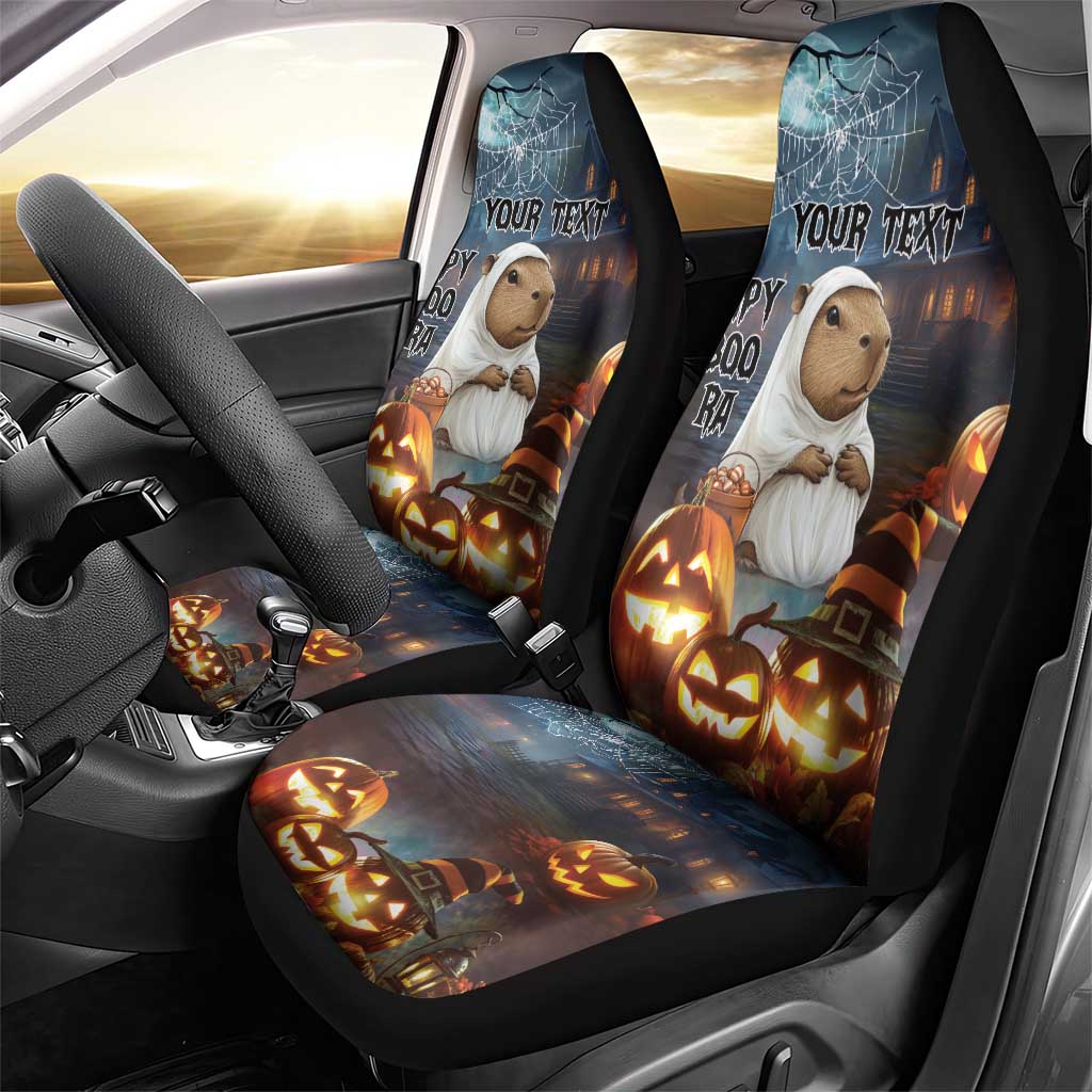 Capy-Boo-Ra Halloween Personalized Car Seat Cover Capybara Funny Spooky Ghost LT9 - Wonder Print Shop