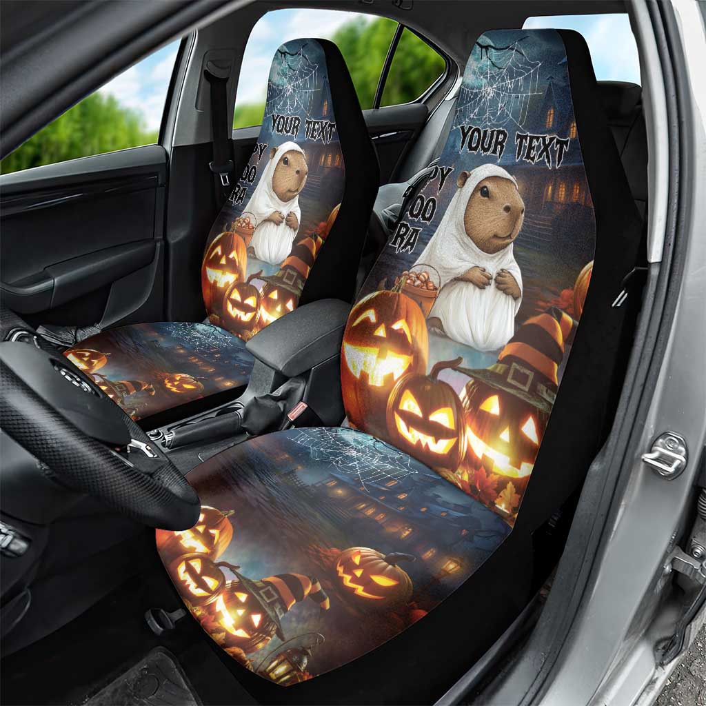 Capy-Boo-Ra Halloween Personalized Car Seat Cover Capybara Funny Spooky Ghost LT9 - Wonder Print Shop