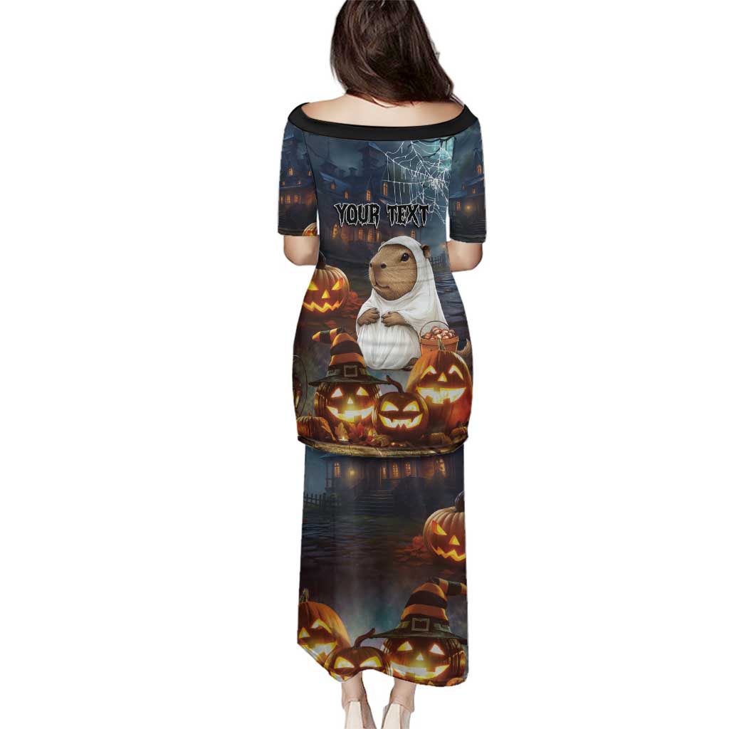 Capy-Boo-Ra Halloween Personalized Family Matching Puletasi and Hawaiian Shirt Capybara Funny Spooky Ghost - Wonder Print Shop
