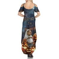 Capy-Boo-Ra Halloween Personalized Family Matching Summer Maxi Dress and Hawaiian Shirt Capybara Funny Spooky Ghost - Wonder Print Shop