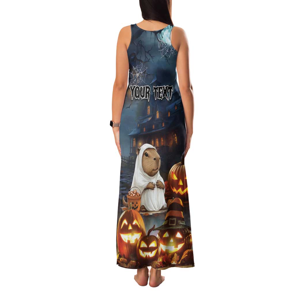 Capy-Boo-Ra Halloween Personalized Family Matching Tank Maxi Dress and Hawaiian Shirt Capybara Funny Spooky Ghost - Wonder Print Shop