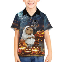 Capy-Boo-Ra Halloween Personalized Family Matching Tank Maxi Dress and Hawaiian Shirt Capybara Funny Spooky Ghost - Wonder Print Shop