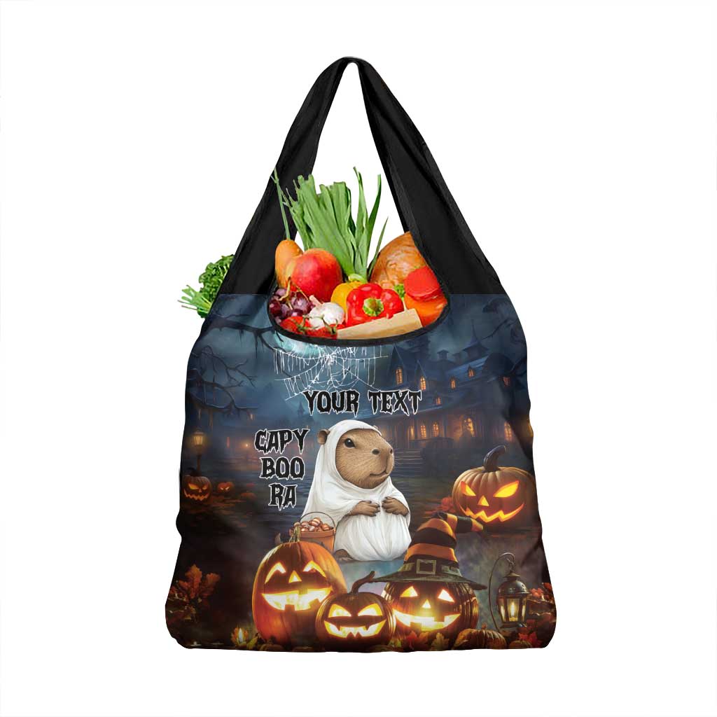 Capy-Boo-Ra Halloween Personalized Grocery Bag Capybara Funny Spooky Ghost