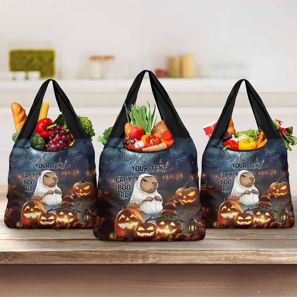 Capy-Boo-Ra Halloween Personalized Grocery Bag Capybara Funny Spooky Ghost