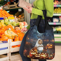 Capy-Boo-Ra Halloween Personalized Grocery Bag Capybara Funny Spooky Ghost