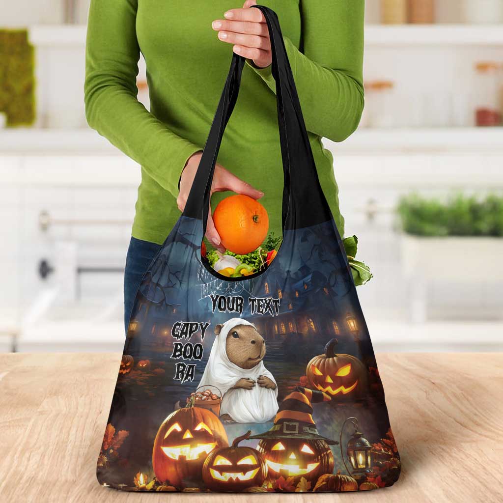 Capy-Boo-Ra Halloween Personalized Grocery Bag Capybara Funny Spooky Ghost