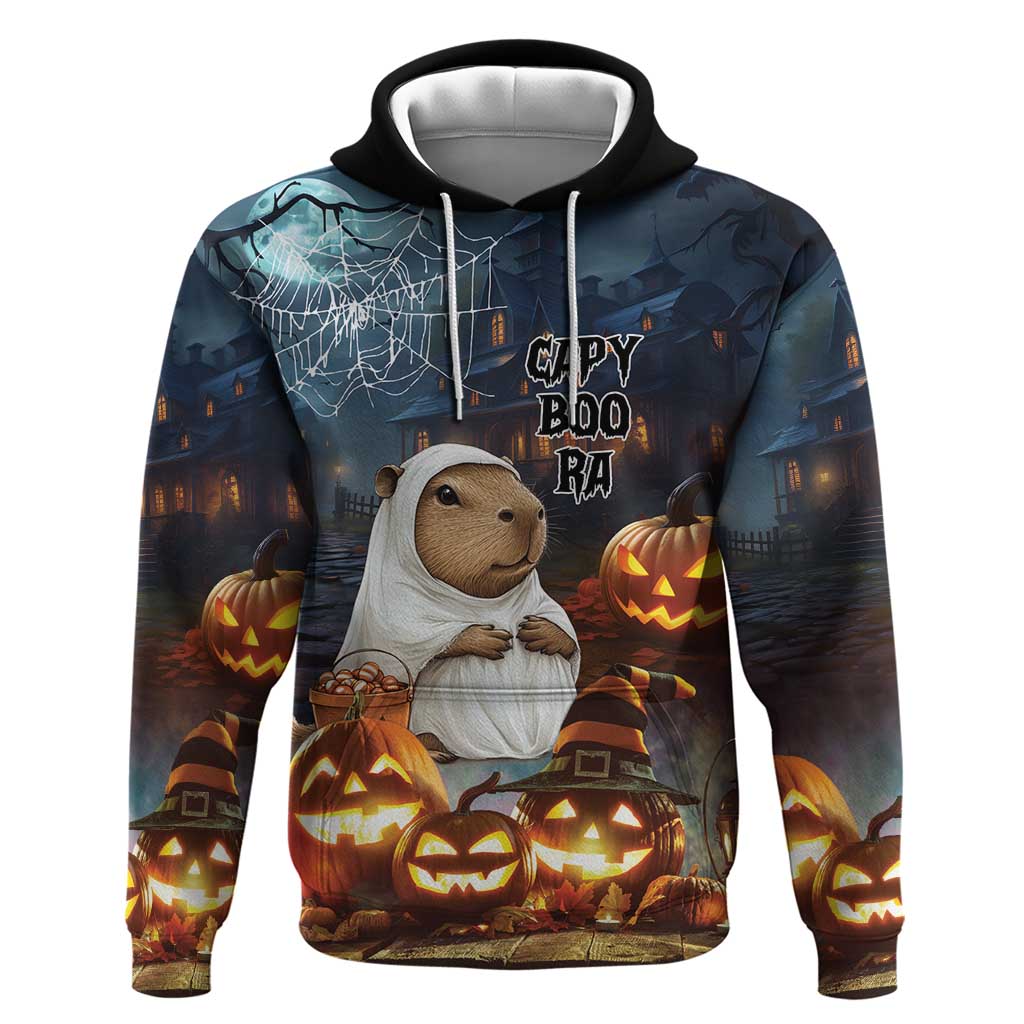 Capy-Boo-Ra Halloween Personalized Hoodie Capybara Funny Spooky Ghost - Wonder Print Shop