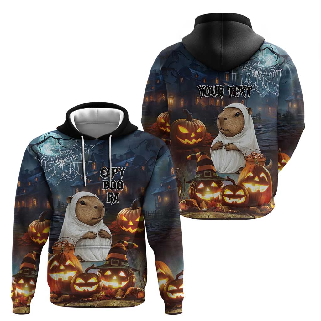Capy-Boo-Ra Halloween Personalized Hoodie Capybara Funny Spooky Ghost - Wonder Print Shop
