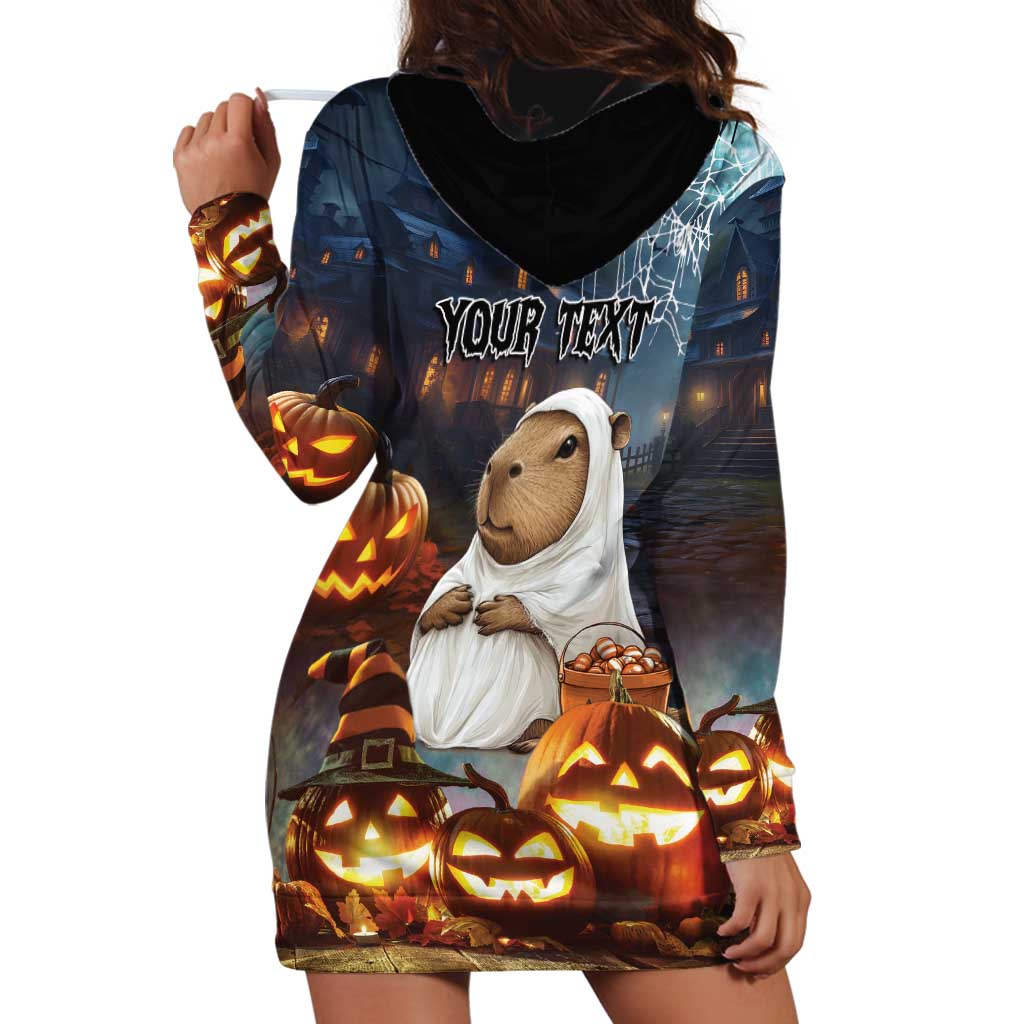 Capy-Boo-Ra Halloween Personalized Hoodie Dress Capybara Funny Spooky Ghost - Wonder Print Shop