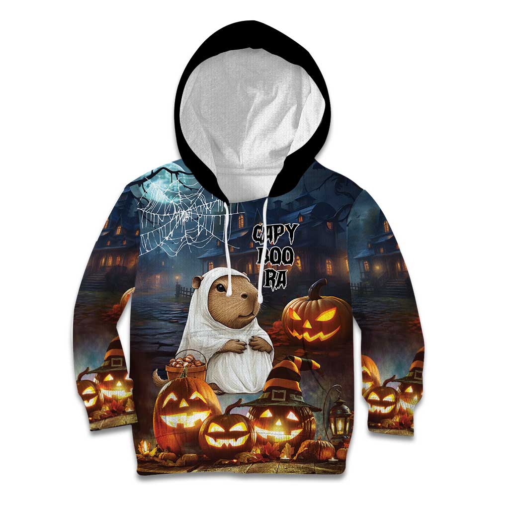 Capy-Boo-Ra Halloween Personalized Kid Hoodie Capybara Funny Spooky Ghost - Wonder Print Shop