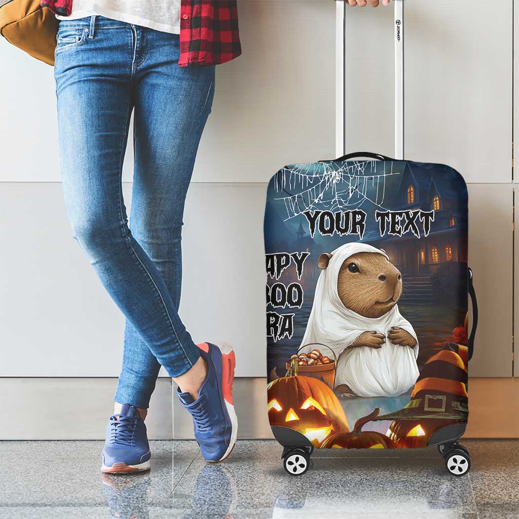 Capy-Boo-Ra Halloween Personalized Luggage Cover Capybara Funny Spooky Ghost - Wonder Print Shop