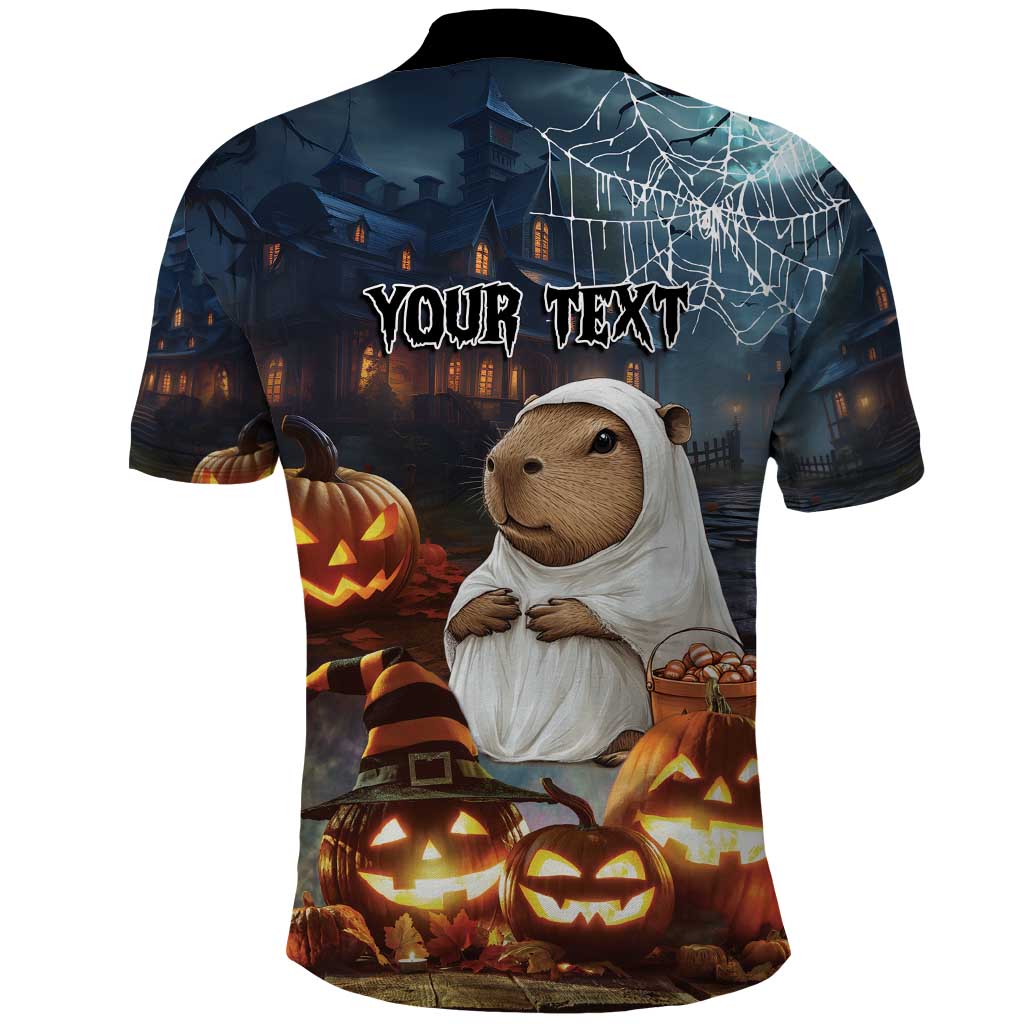 Capy-Boo-Ra Halloween Personalized Polo Shirt Capybara Funny Spooky Ghost - Wonder Print Shop