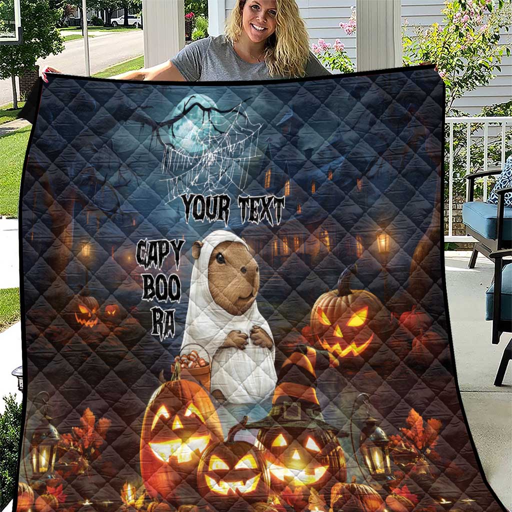 Capy-Boo-Ra Halloween Personalized Quilt Capybara Funny Spooky Ghost - Wonder Print Shop
