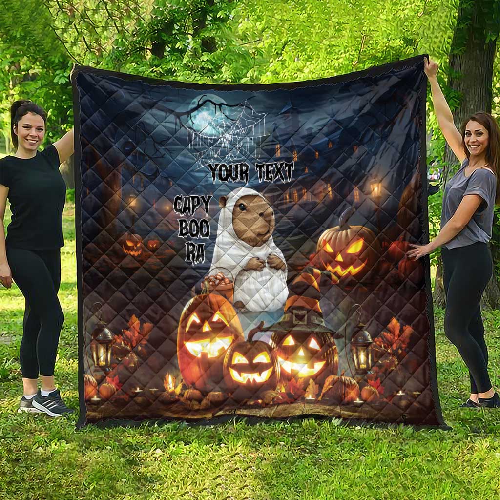 Capy-Boo-Ra Halloween Personalized Quilt Capybara Funny Spooky Ghost - Wonder Print Shop