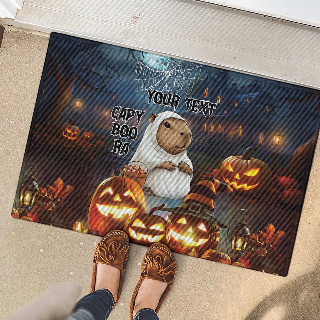 Capy-Boo-Ra Halloween Personalized Rubber Doormat Capybara Funny Spooky Ghost - Wonder Print Shop