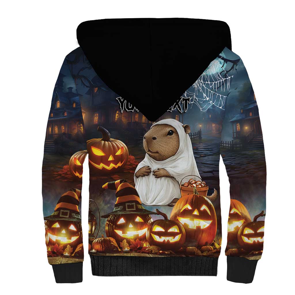 Capy-Boo-Ra Halloween Personalized Sherpa Hoodie Capybara Funny Spooky Ghost - Wonder Print Shop