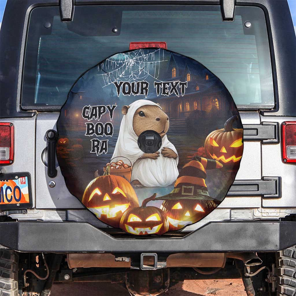 Capy-Boo-Ra Halloween Personalized Spare Tire Cover Capybara Funny Spooky Ghost - Wonder Print Shop