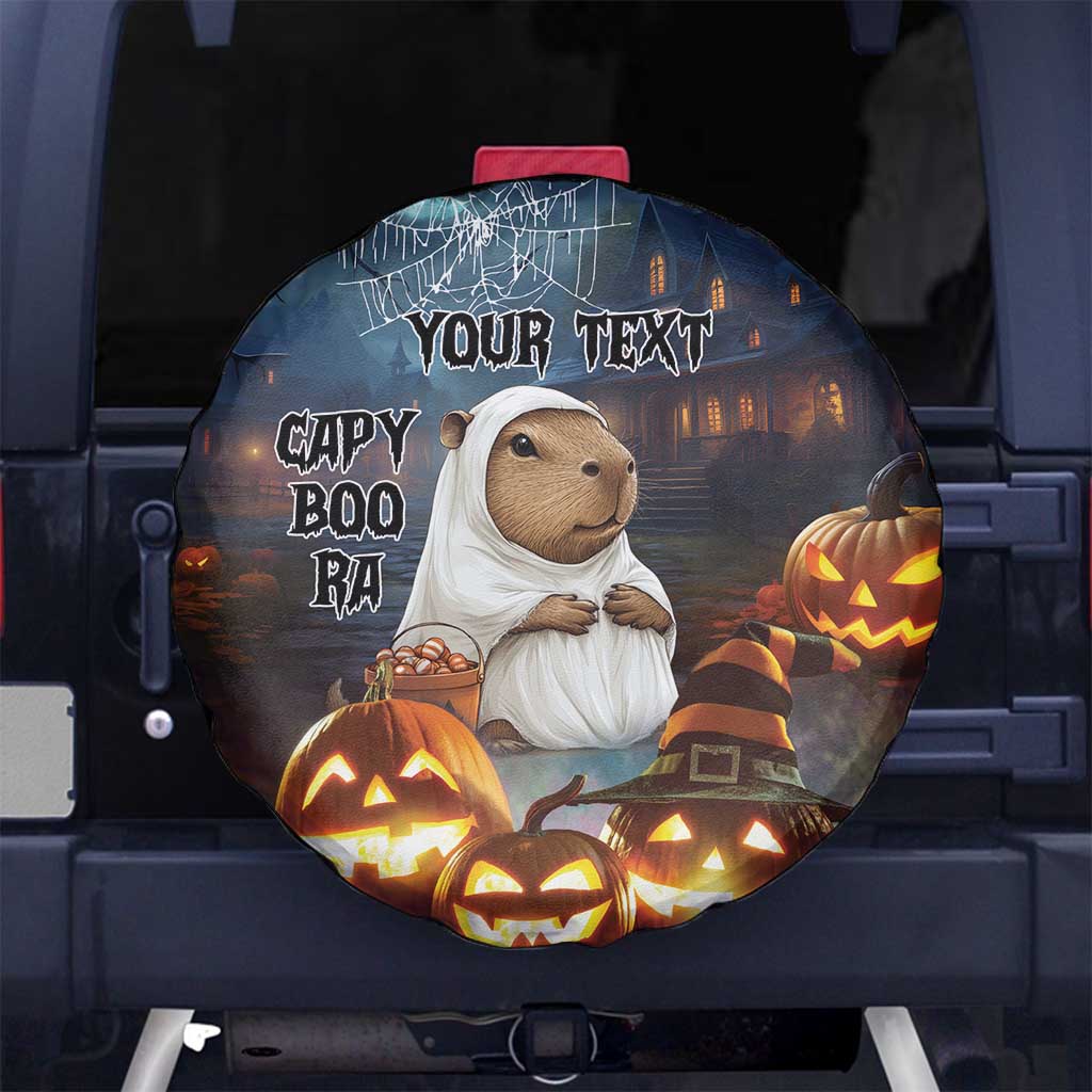 Capy-Boo-Ra Halloween Personalized Spare Tire Cover Capybara Funny Spooky Ghost - Wonder Print Shop