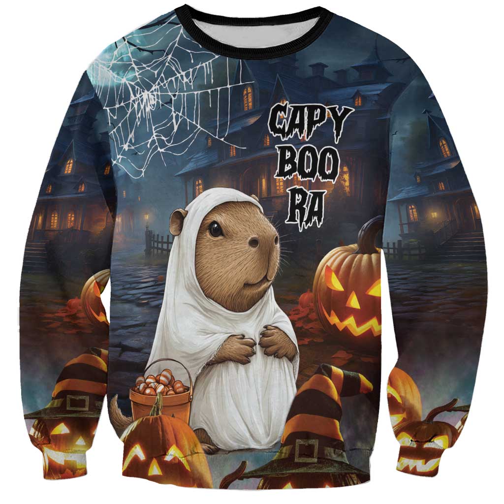 Capy-Boo-Ra Halloween Personalized Sweatshirt Capybara Funny Spooky Ghost - Wonder Print Shop
